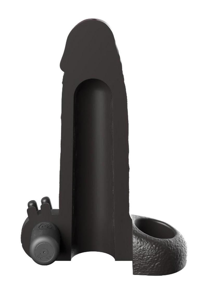 Fantasy X-Tensions Vibrating Real Feel Extension with Rechargeable Bullet 2in - Black - Image 3