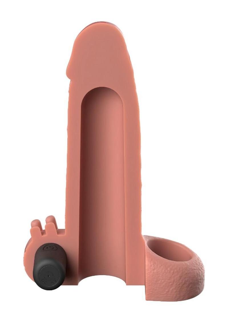 Fantasy X-Tensions Vibrating Real Feel Extension with Rechargeable Bullet 2in - Vanilla - Image 3