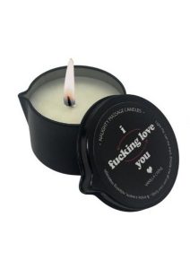 Kama Sutra Naughty Note I F*CKING LOVE YOU 2oz Massage Candle with Pour Spout Tin