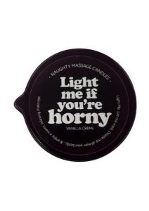Kama Sutra Naughty Notes LIGHT ME IF YOU`RE HORNY 2oz Massage Candle with Pour Spout Tin