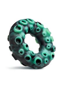 Creature Cock Octo-Grip Silicone Cock Ring - Teal/Black