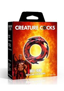 Creature Cock Hell Fang Silicone Cock Ring - Red/Black