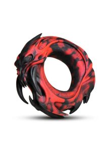 Creature Cock Hell Fang Silicone Cock Ring - Red/Black