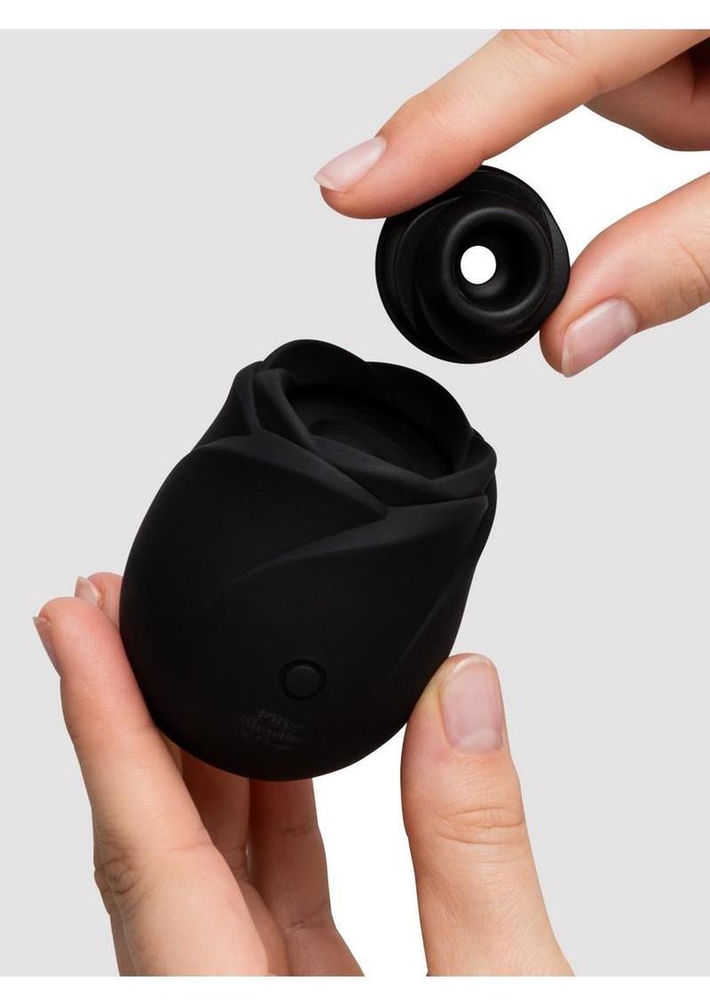 Fifty Shades of Grey Hearts and Flowers Rose 2.0 Rechargeable Silicone Clitoral Stimulator - Black/Gold - Image 3