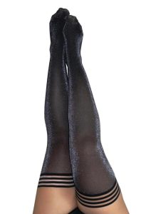 Kixies Kaylee Shimmer Thigh High Tights - Size A/Small - Grey