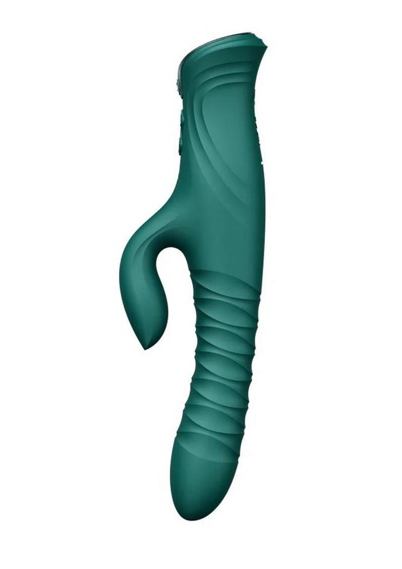 Zalo Mose 2 Rechargeable Silicone App Compatible G-Spot Rabbit Thruster - Green - Image 3