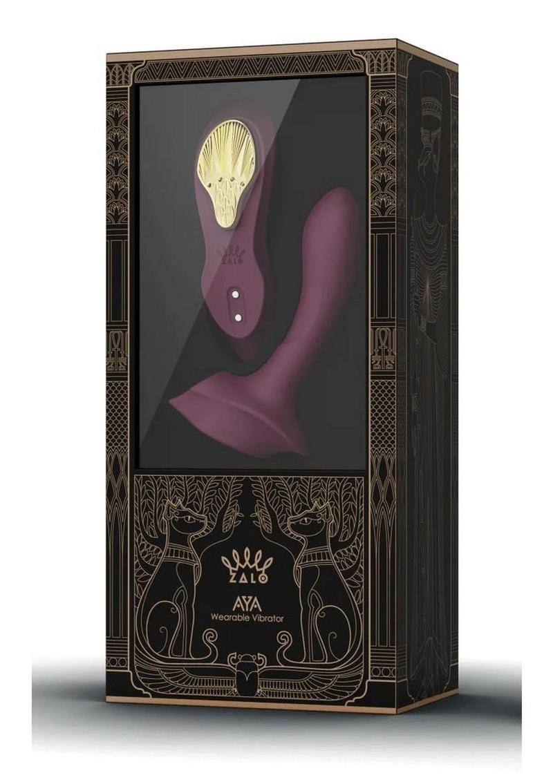 Zalo Aya Rechargeable Silicone Wearable Vibrator - Purple/Gold