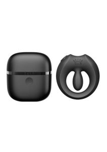 Zalo Apis Rechargeable Silicone App Compatible Vibrating Couple`s Ring - Black