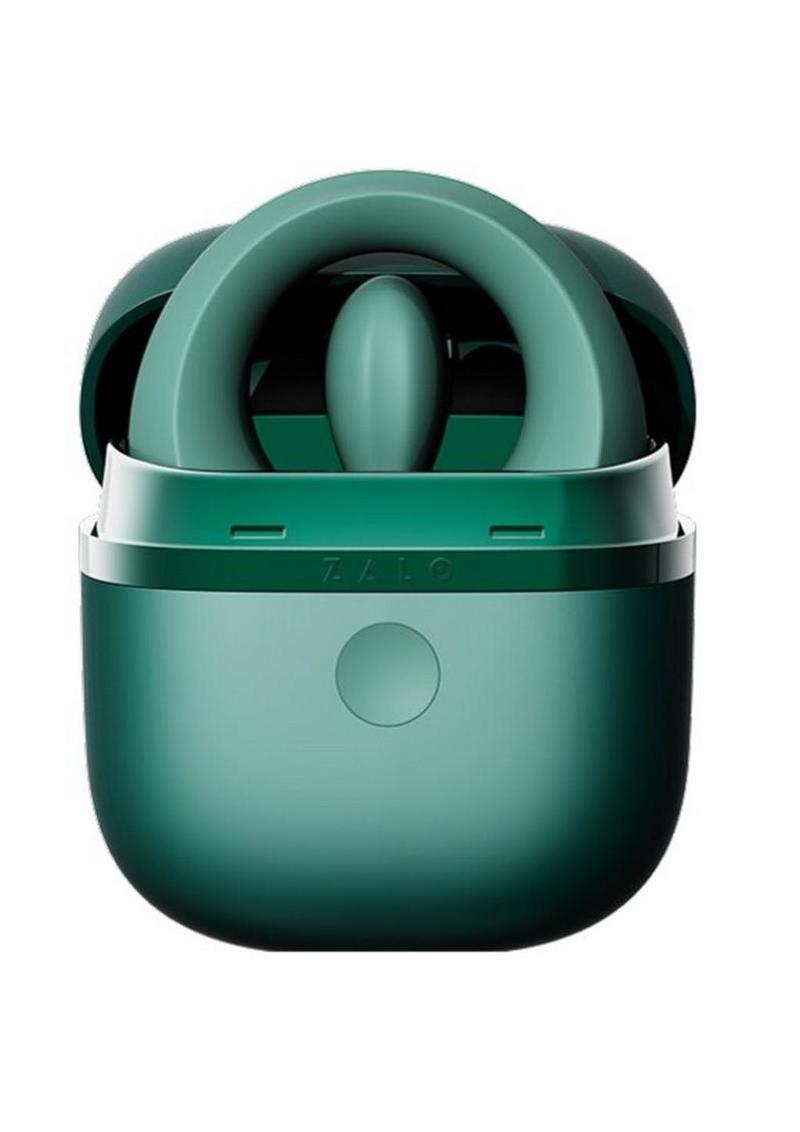 Zalo Apis Rechargeable Silicone App Compatible Vibrating Couple`s Ring - Green - Image 3