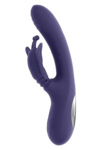 Wings of Frenzy Rechargeable Silicone Multi Vibrator with Clitoral Stimulator - Purple