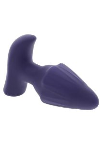 Starburst Rechargeable Silicone Expandable Anal Plug with Remote - Purple