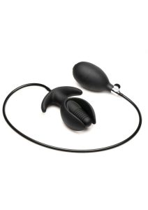 Ass Lock Magnetic Inflatable Anchor Silicone Anal Plug - Black