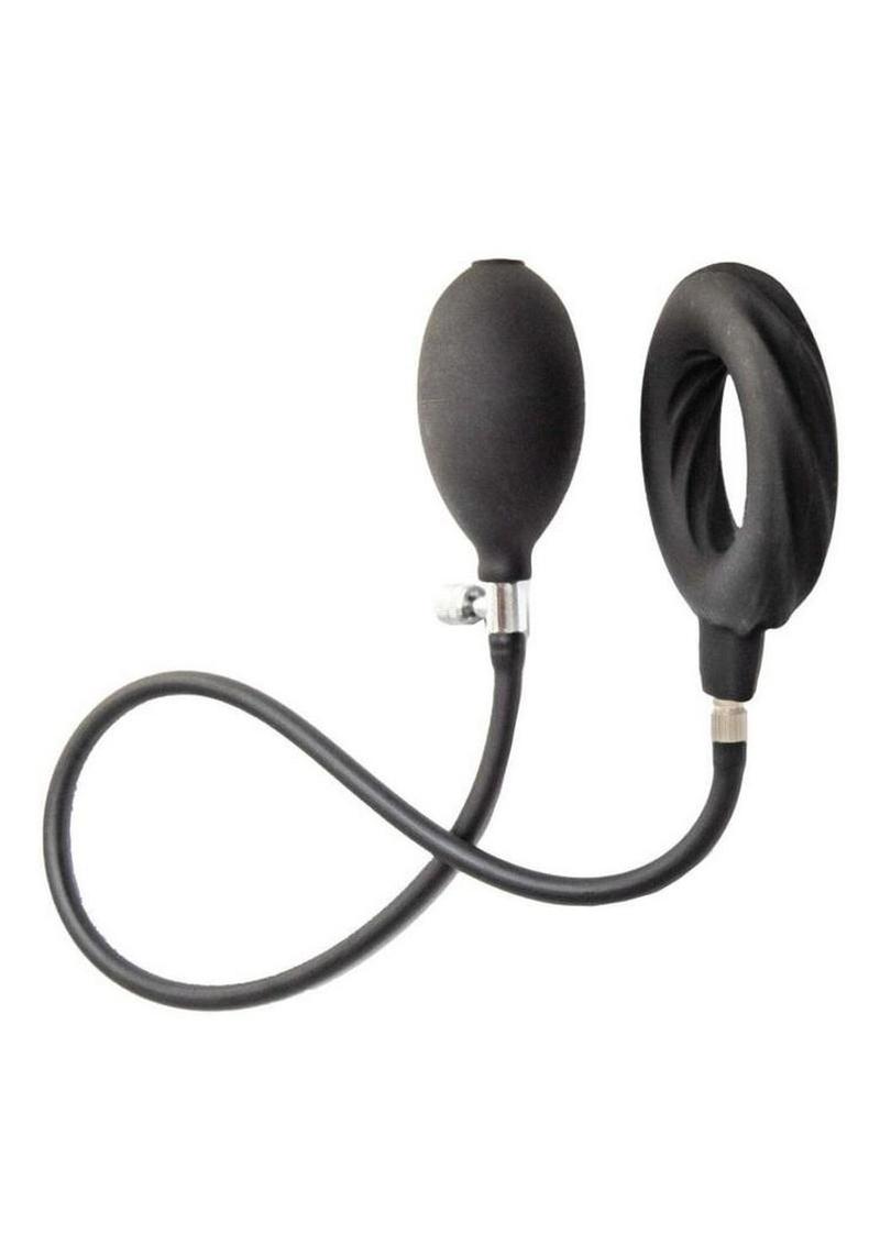 Atomic Inflatable Silicone Cock Ring - Black - Image 3