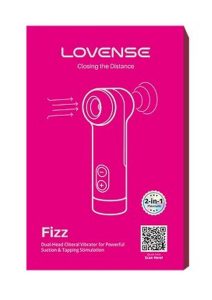 Lovense Fizz Dual-Head Rechargeable Silicone Clitoral Vibrator With Oral-Like Suction and Tapping - Pink/White