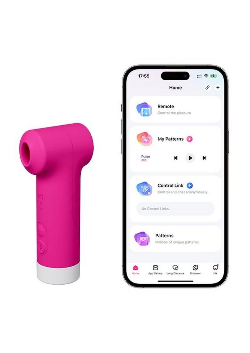 Lovense Fizz Dual-Head Rechargeable Silicone Clitoral Vibrator With Oral-Like Suction and Tapping - Pink/White - Image 3