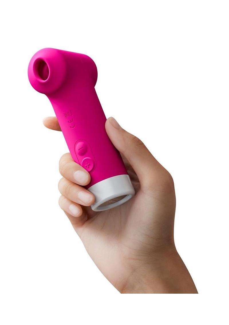 Lovense Fizz Dual-Head Rechargeable Silicone Clitoral Vibrator With Oral-Like Suction and Tapping - Pink/White - Image 4
