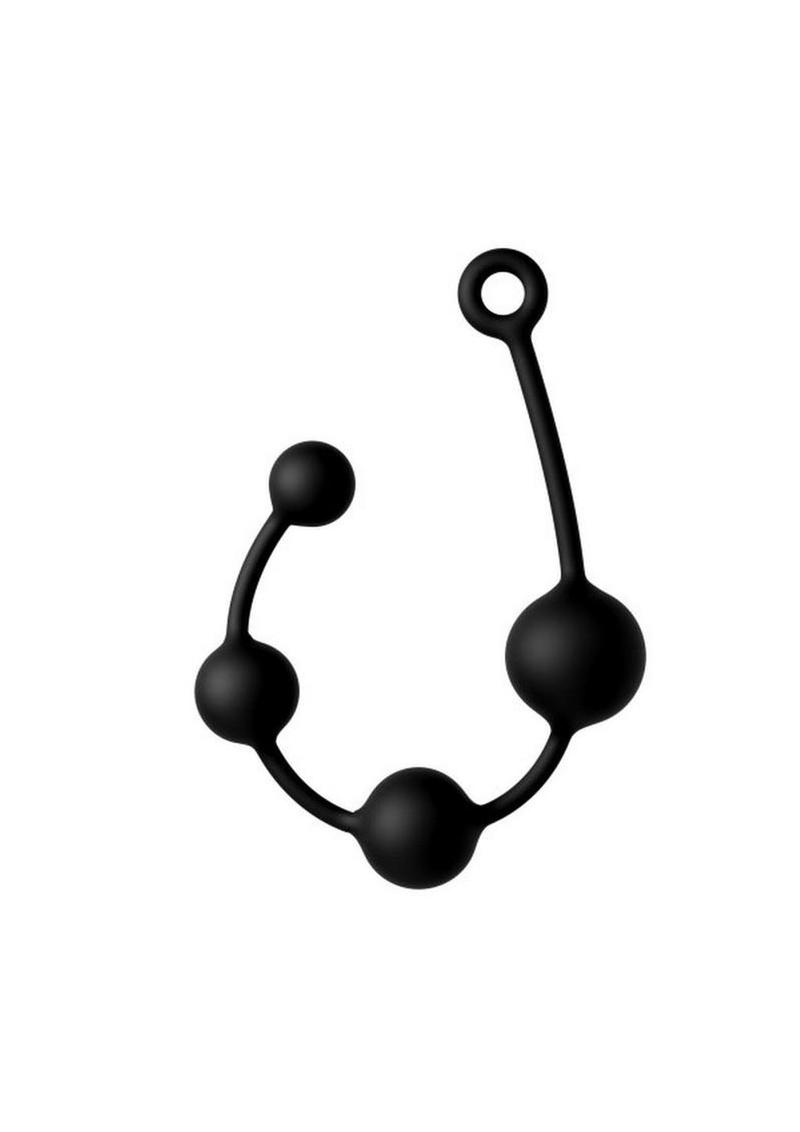 Anal Adventures Platinum Silicone X-Large Anal Beads – Black
