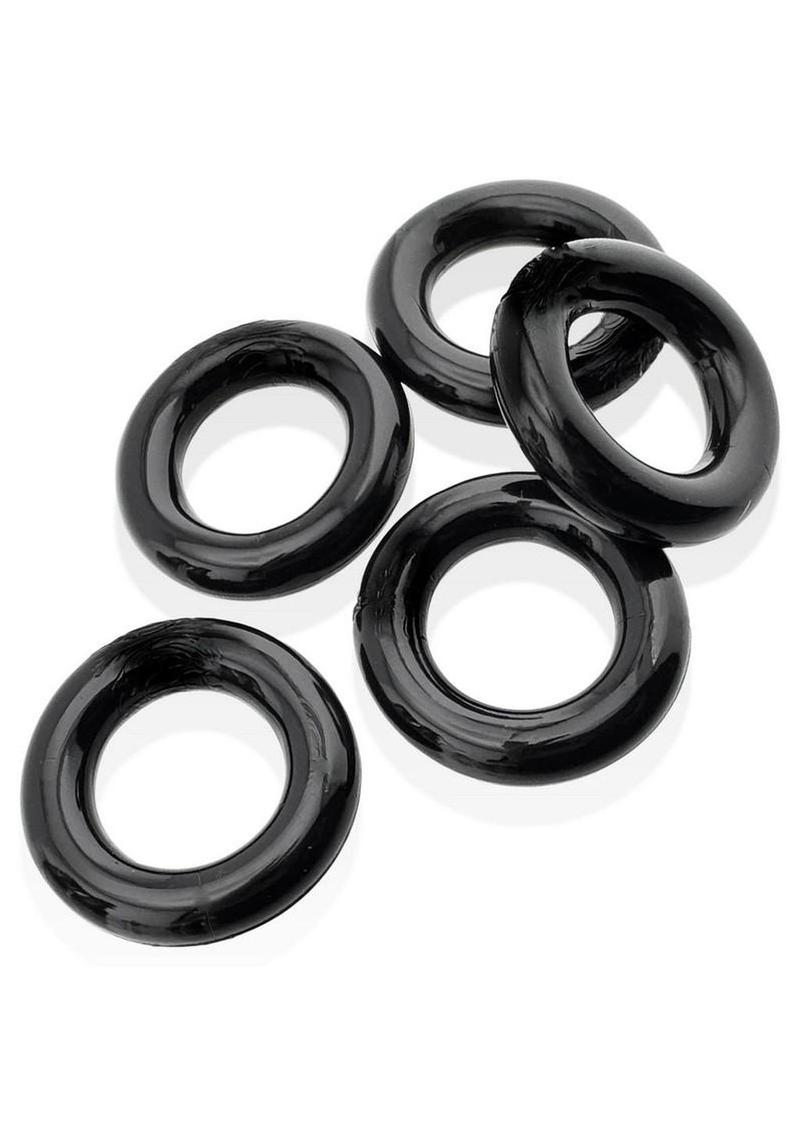 Hunkyjunk Jacker 5 Stack Super-Strong Cockrings (5 Pack) - Black - Image 4