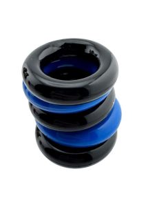 Hunkyjunk Jacker 5 Stack Super-Strong Cockrings (5 Pack) - Blue/Black