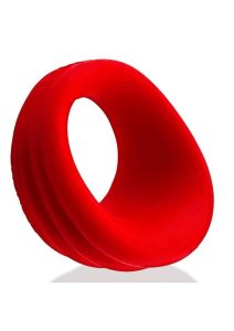 Hunkyjunk Expander Slimmer Scoop Style Silicone Cockring - Red Velvet