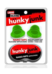 Hunkyjunk Nano Nips Just the Tip Silicone Nipple Nubs - Lizzard Green