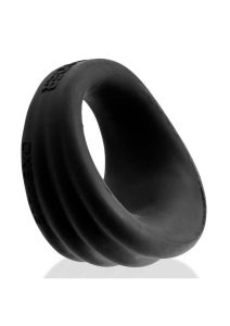 Hunkyjunk Expander Slimmer Scoop Style Silicone Cockring - Black Fog