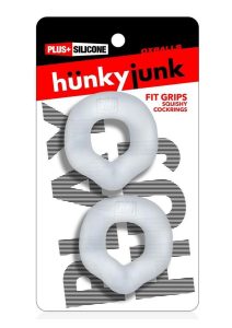 Hunkyjunk Fit Grips Ergo-Fit Silicone Cockrings (2 Pack) - Clear