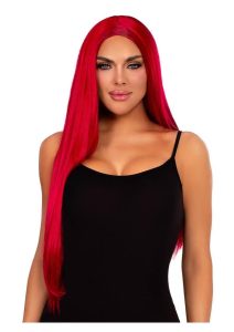 Leg Avenue Long Striaght Center Part Wig 33in - Red