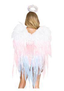 Leg Avenue Angel Ombre Chiffon Wings and Halo Headband (2 Piece) - O/S - Multicolor
