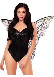 Leg Avenue Iridescent Strapless Fairy Wings - O/S - Black