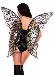 Leg Avenue Iridescent Strapless Fairy Wings - O/S - Black