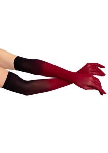 Leg Avenue Ombre Mesh Opera Length Gloves - O/S - Red