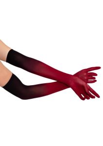 Leg Avenue Ombre Mesh Opera Length Gloves - O/S - Red