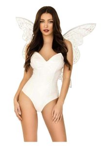 Leg Avenue Iridescent Glitter Fairy Wings with Flower Accent - O/S - Multicolor