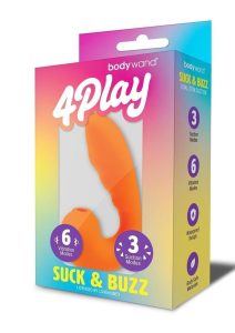 Bodywand 4Play Suck and Buzz Rechargeable Clitoral Stimulator - Orange