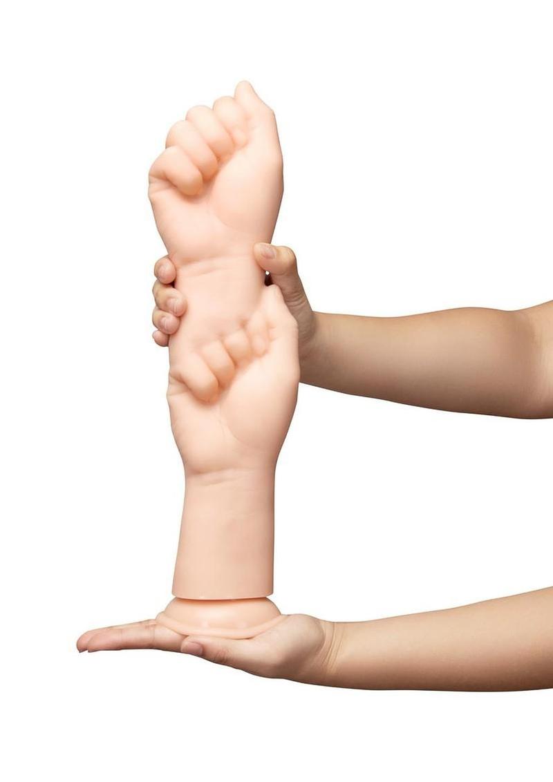 B-Vibe Fist Style Realistic Dildo with Suction Cup 14.5in - Vanilla - Image 4