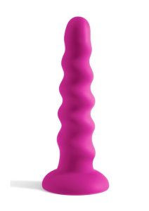 Colours Twist Silicone Dildo with Suction Cup 6.5in - Purple