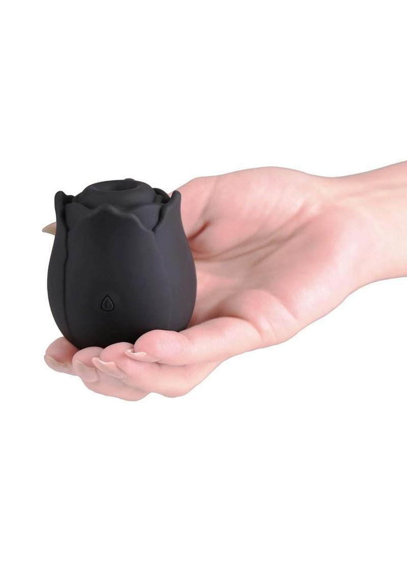 INYA The Vibrating Rose Rechargeable Silicone Clitoral Vibrator - Black - Image 3