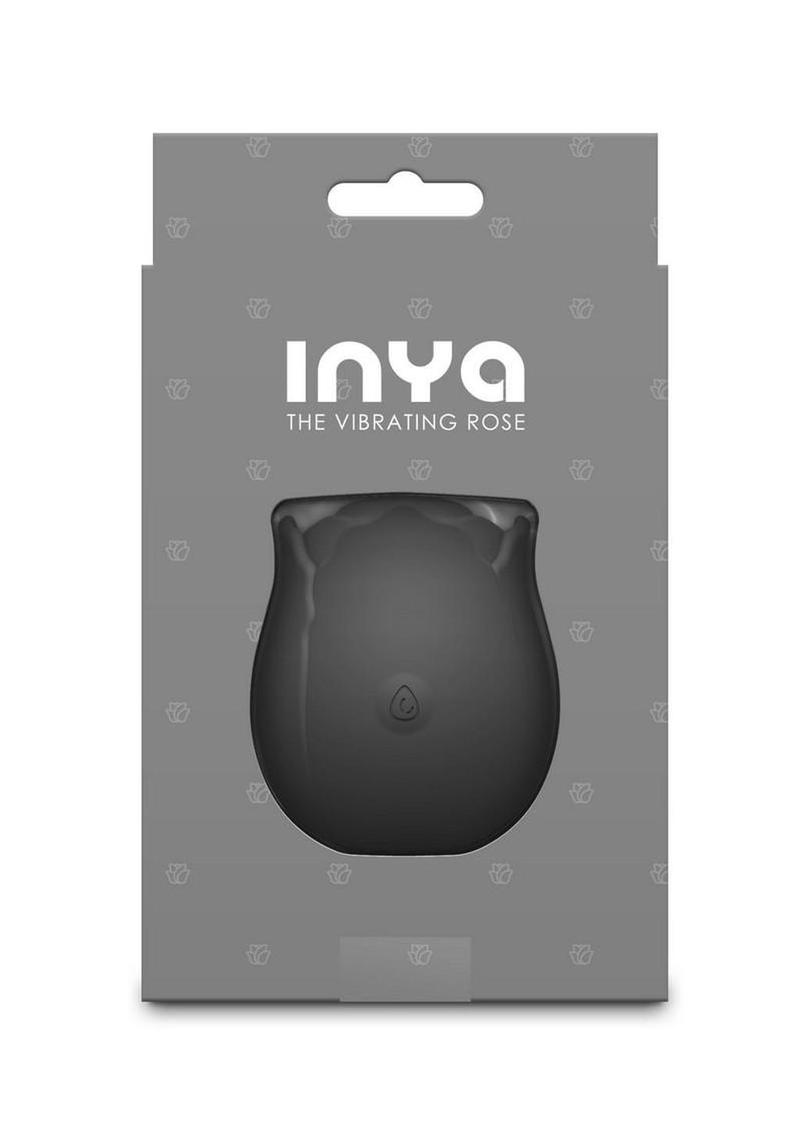 INYA The Vibrating Rose Rechargeable Silicone Clitoral Vibrator - Black - Image 4