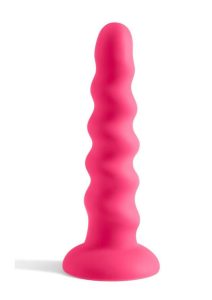 Colours Twist Silicone Dildo with Suction Cup 6.5in - Pink