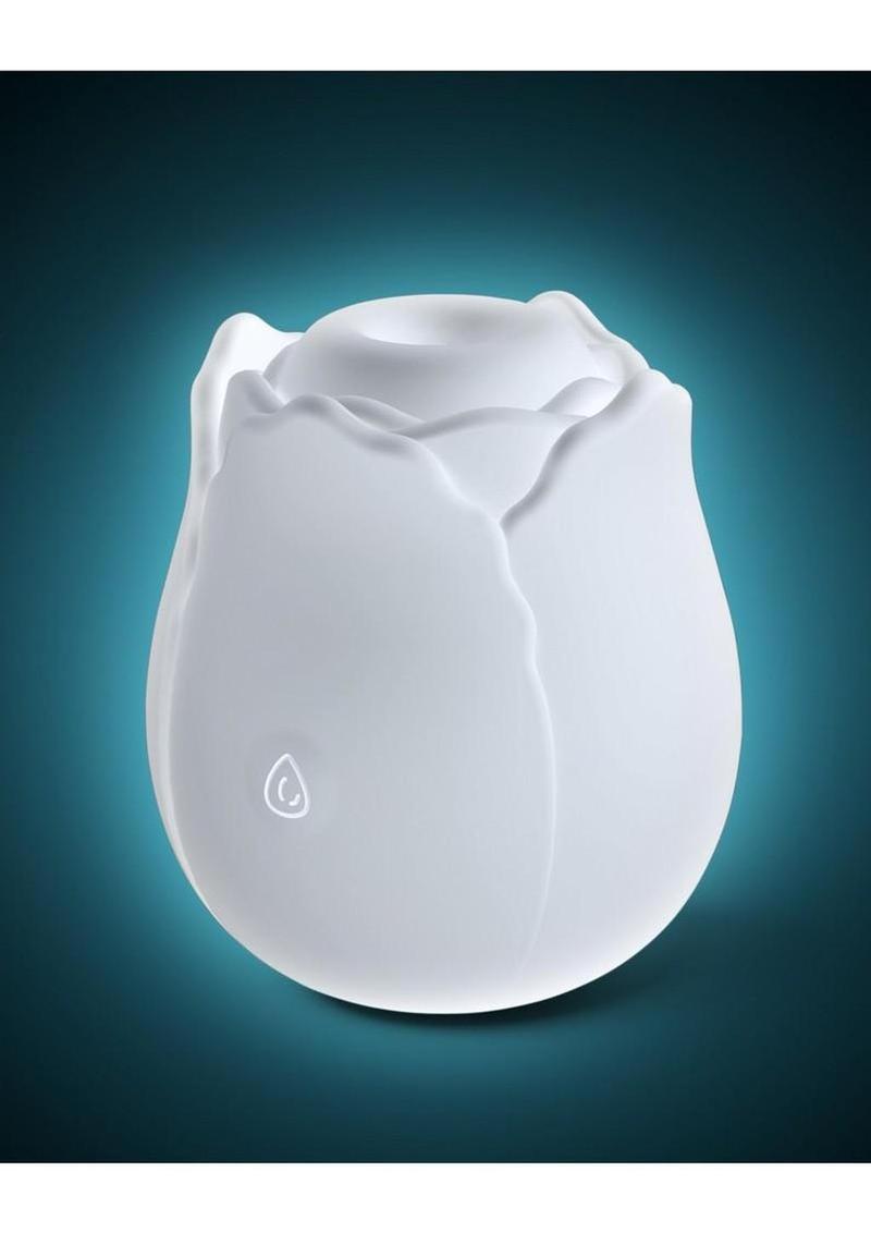 INYA The Vibrating Rose Rechargeable Silicone Clitoral Vibrator - White - Image 4