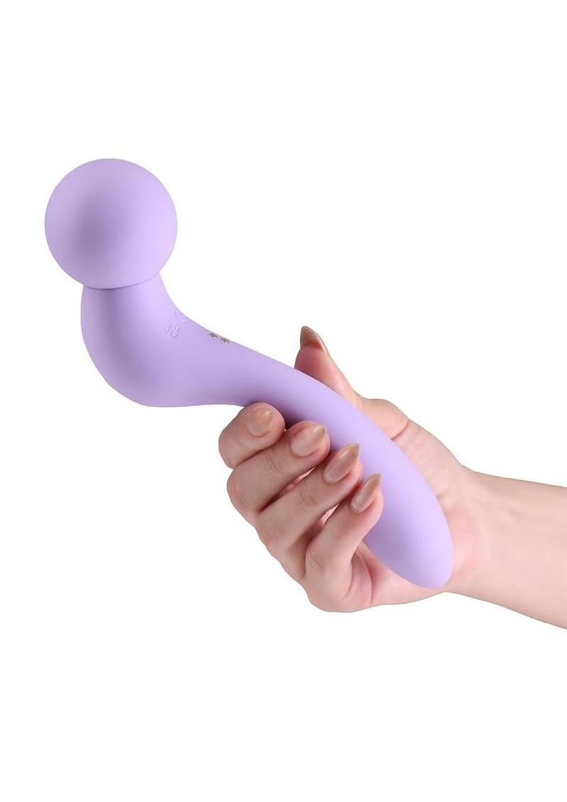 INYA Pleasure Wand Rechargeable Silicone Dual End Vibrator - Lavender - Image 3