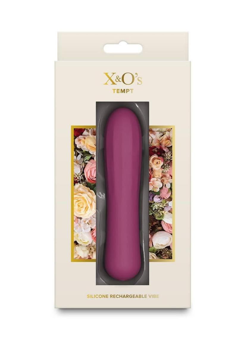 X and O`s Tempt Rechargeable Silicone Compact Vibrator - Magenta