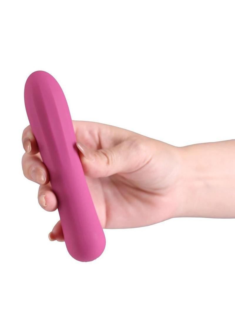 X and O`s Tempt Rechargeable Silicone Compact Vibrator - Magenta - Image 3