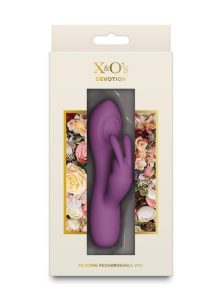 X and O`s Devotion Rechargeable Silicone Compact Rabbit Vibrator - Purple