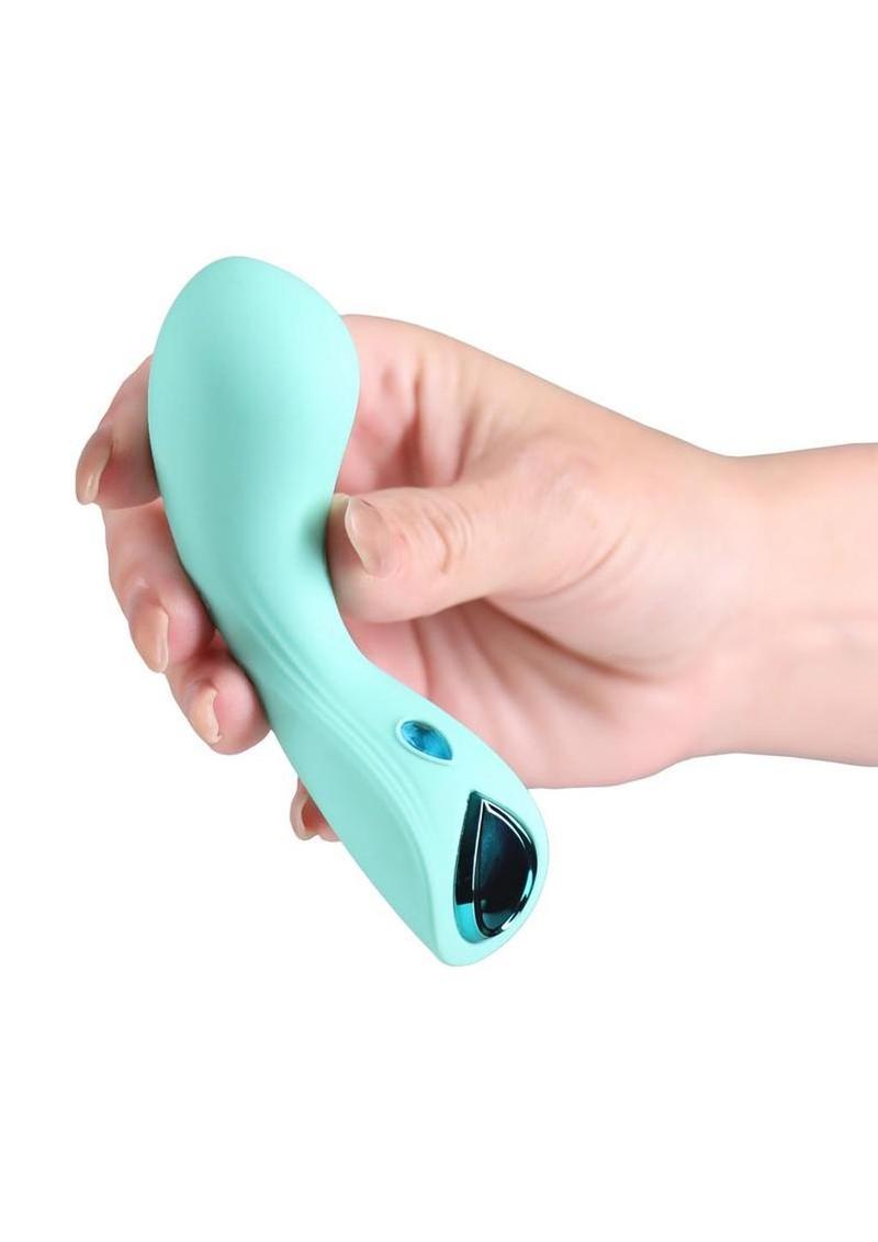 Minnie`s Wink Rechargeable Silicone G-Spot Vibrator - Aqua - Image 3