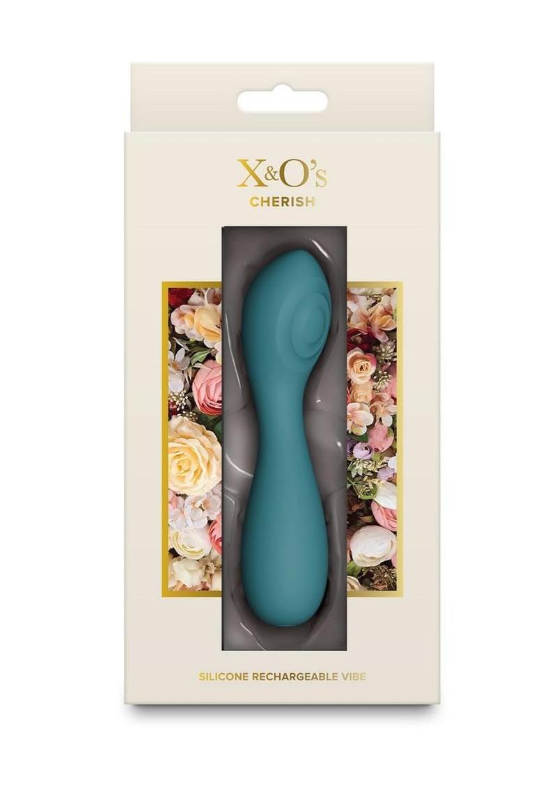 X and O`s Cherish Rechargeable Silicone Curved Vibrator - Teal