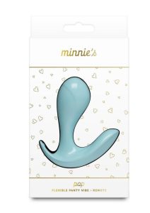 Minnie`s Pop Rechargeable Silicone Insertable Panty Vibe with Remote Control - Blue