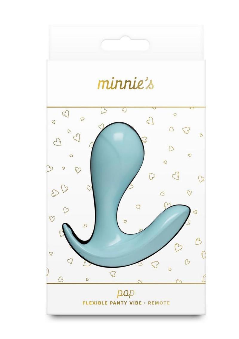 Minnie`s Pop Rechargeable Silicone Insertable Panty Vibe with Remote Control - Blue