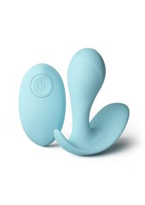 Minnie`s Pop Rechargeable Silicone Insertable Panty Vibe with Remote Control - Blue